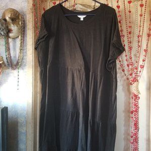 Time & Tru 3X Black Short Sleeve Dress